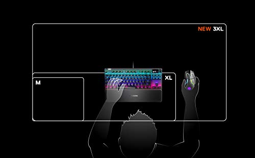 QcK Prism Cloth 3XL Mouse pad da gioco, Illuminazione RGB a 2 zone, Illuminazione in tempo reale, Ottimizzato per sensori di gioco, Dimensioni 3XL (1220mm x 590mm x 2mm) - Mousepad - Immagine 7