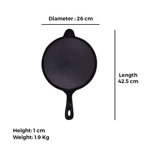 The Indus Valley PreSeasoned Super Smooth Cast Iron Tawa with Long