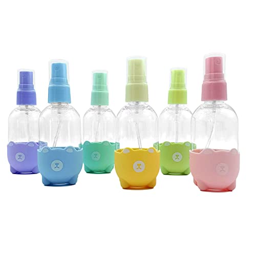 Image of SINIDE Plastic Spray Bottles 60 ML- 6 Pack 2 oz Empty Portable Refillable Makeup Clear Sprayer Bottle with Fine Mist Sprayer for Perfume, Essential Oils, Liquids, Aromatherapy, Travel Size