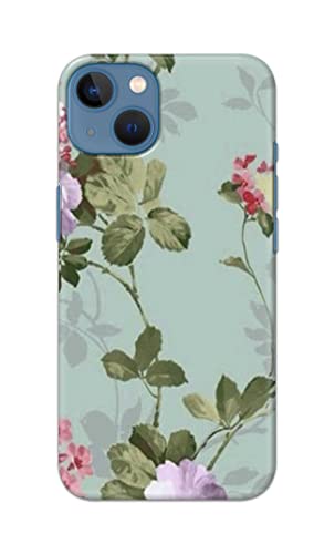Image of Printed Hard Back Cover Case for Apple iPhone 13 Back Cover (Floral Painting) -702