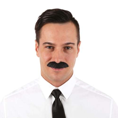 P’TIT Clown - 89044 - Moustache de Déguisement Dupont - Fausse Moustache Adhésive - Facile à Coller - Accessoire Costume Carnaval, Halloween, Cosplay,...