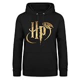 Spreadshirt® Harry Potter Logo Le Vif d'or Cadeau Magique Sweat À Capuche Femme, S, Noir
