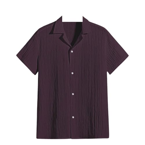 Image of Men's Relaxed Fit Striped Short Sleeve Button-Down Casual Shirt