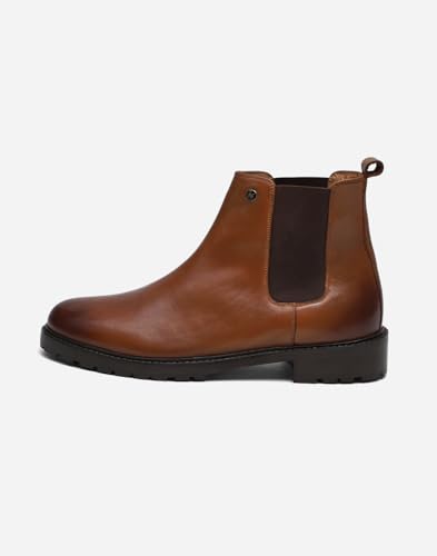 Image of Monte Carlo Mens Solid Slip on Genuine Leather Chelsea Boots (201824FW)