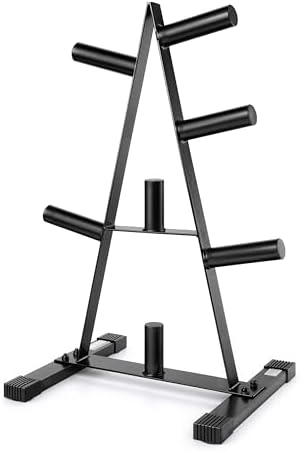CAP 2-Inch Olympic Plate Tree Rack for Home Gym, Heavy-Duty A-Frame Weight Plate Storage Rack, Space-Saving Plate Organizer Stand, 5-Post & 7-Post, 300lb & 500lb Weight Capacity