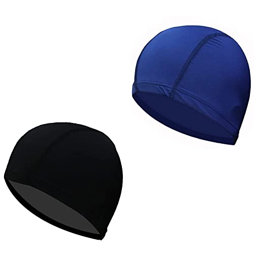 RY-EARL Conjunto de 2 piezas sombreros de natación productos de piscina sombreros de natación para adultos tela de nylon sombreros de natación unisex adultos hombres mujeres (no impermeable) Cover