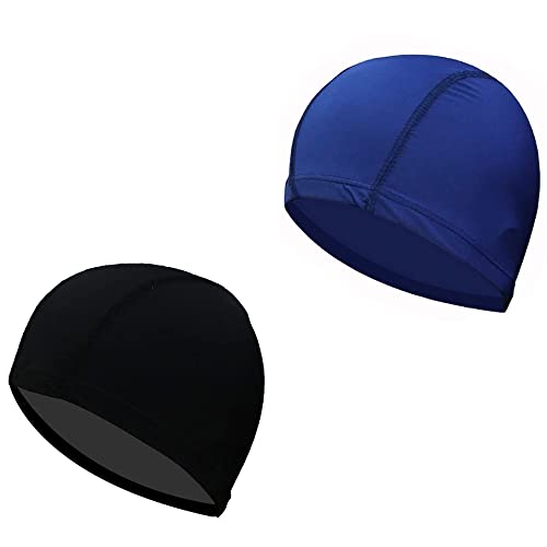 RY-EARL Conjunto de 2 piezas sombreros de natación productos de piscina sombreros de natación para adultos tela de nylon sombreros de natación unisex adultos hombres mujeres (no impermeable)