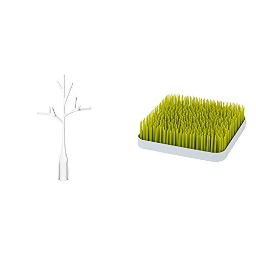 Image of Boon Twig Grass and Lawn Drying Rack Accessory, White,Twig White with Grass Countertop Drying Rack,Green