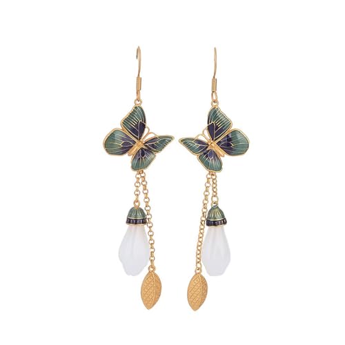 Pendientes de flores de orquídea mariposa