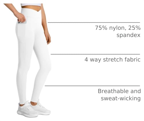 Image of JOCMIC Girls Athletic Leggings High Waist for Kids Yoga Dance Gym Pants with Pocket