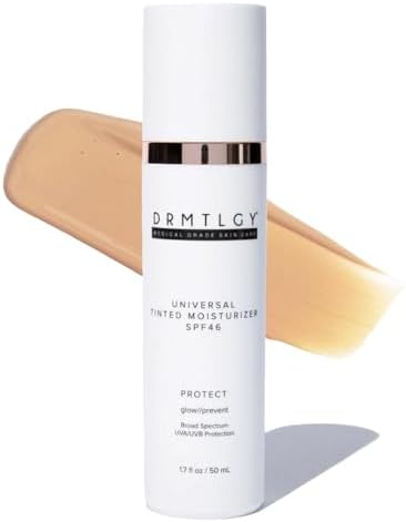 DRMTLGY Universal Tinted Moisturizer SPF 46 – Hydrating Dewy Tinted Sunscreen for Face with Zinc Oxide & Octinoxate – Niacinamide & Hyaluronic Acid – Broad Spectrum Lightweight Daily SPF, 1.7 oz