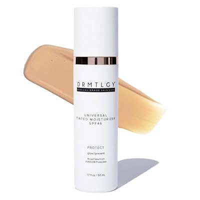 DRMTLGY Universal Tinted Moisturizer SPF 46 Hydrating Dewy Tinted Sunscreen for Face with Zinc Oxide & Octinoxate Niacinamide & Hyaluronic Acid Broad Spectrum Lightweight Daily SPF, 1.7 oz