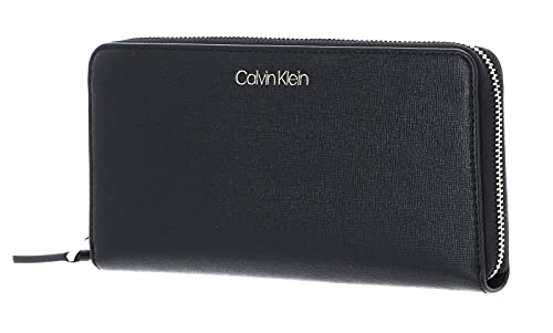 Calvin Klein Porte-monnaie RFID 19 cm en cuir noir chic