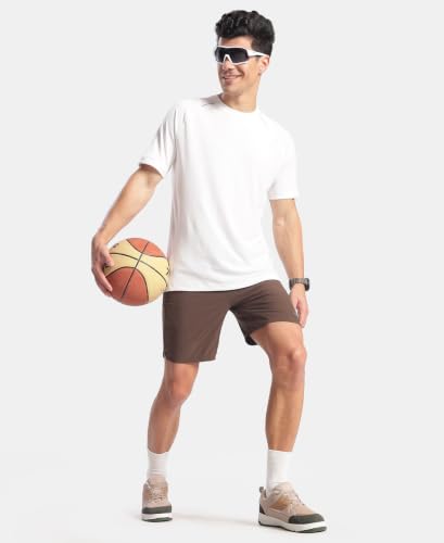 Image of Jockey MV20 Men Recycled Microfiber Elastane Stretch Solid Active Wear Shorts with Zipper Pockets and StayFresh Treatment