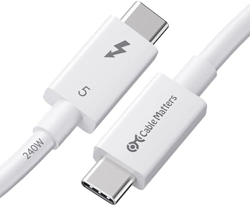 Cable Matters [Intel Certified] 80Gbps Thunderbolt 5 Cable, 1m, White