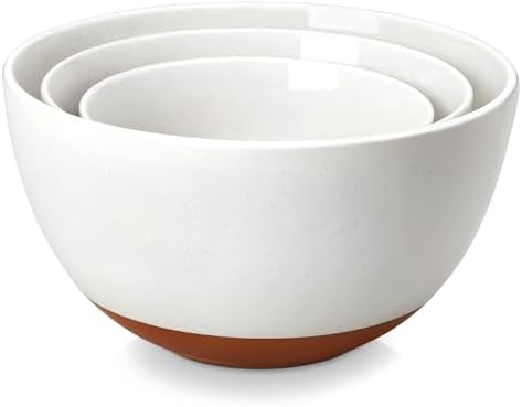 MALACASA Ceramic Mixing Bowls, Large Serving Bowls for Mixing, Cooking, Prepping, Baking, Salad, Soup, Pasta, Nesting Bowls Set of 3, 46/80/140 Oz, Oven, Microwave and Dishwasher Safe, Series TARA - Thumbnail 4
