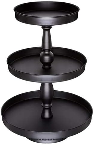 3 Tier Tiered Serving Tray Stand, Cupcake Stands for 50 Cupcakes Black Cupcake Stand Cupcake Tower Display Stand for Wedding Party Dessert Table