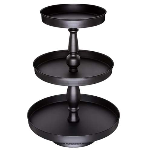 3 Tier Tiered Serving Tray Stand, Cupcake Stands for 50 Cupcakes Black Cupcake Stand Cupcake Tower Display Stand for Wedding Party Dessert Table