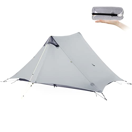 Ultralight Tent 3-Season Backpacking Tent 1 Person/2 Person Camping Tent, Outdoor Lightweight LanShan Camping Tent Shelter, Perfect for Camping, Trekking, Climbing, Hiking (2 Person, Gray White)