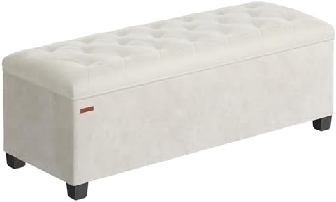 SONGMICS Puff Almacenaje, Baúl con Patas, 40 x 110 x 39 cm, Banco...