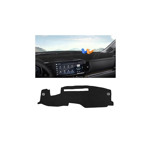 autorder dashboard cover mat for chevy chevrolet silverado/gmc sierra 1500 2500hd 3500hd 2022-2025 2026 accessories dash cover upgrade flannel dash mat sunshade glare uv rays protector (with hud)