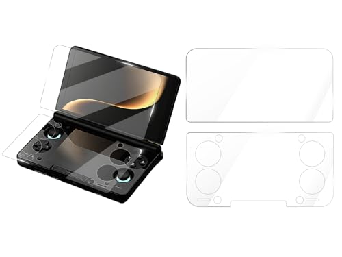 Tuvzylory Screen Protector Compatible with AYN THOR Handheld Console- Tempered Glass for Dual Screens Scratch-Resistant & High-Definition (Upper screen + lower screen)