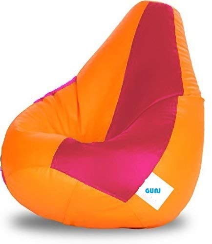 Image of GUNJ Bean Bag Filled with Beans Large Size - (Orange Pink-1)