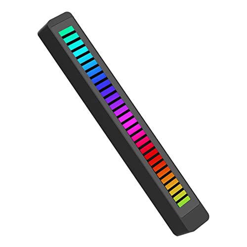 Rgb Music Control Rhythm Light,Colorful Led Ambient Light,32 Bit Music Level Light Indicator,Voice-Activated Atmosphere Light For Gaming Room Car Desktop Party(Black) #TOP11