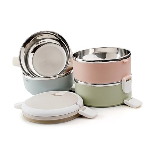 FUNNETOYU Fiambrera de Acero Inoxidable con Aislamiento Térmico Multicapa Portátil y Apilable para Oficina Escuela y Viaje Color Aleatorio Color Aleatorio