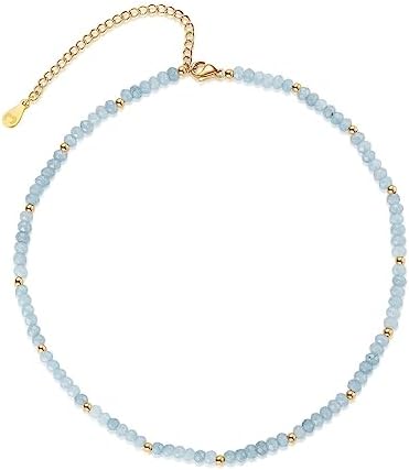 Collana Catena Da Donna Lunga Con Piccole Perle Colorate Intercalate. Catenina In Acciaio Placcato Oro O Argento. Collane Lunghe Donna Particolari. Gioielli A Catena In Acciaio (Argento Placcato - Foto 6