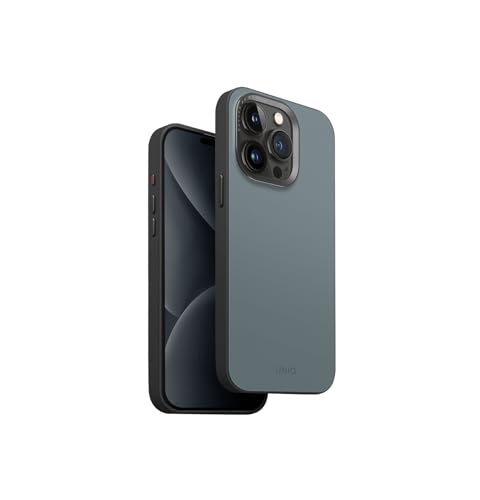 UNIQ Lyden DS – Coque de téléphone Compatible avec iPhone 15 Pro Max (Bleu délavé/Noir)
