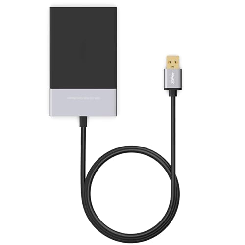 Qiebenav Lector de tarjetas SD Xqd/cf/sd/tf 6 en 1 USB 3.0 2 puertos transmisión de datos de alta velocidad Plug-play tamaño compacto portátil Sd/tf Hub gris