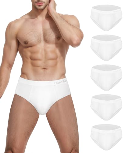 Men's White Underwear Briefs - Mens Soft Cotton Breathable Underwear Multipack