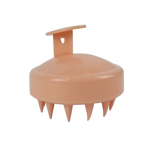 Image of NFI essentials Hair Comb Brush Head Scalp Massager Scrubber, Adults Children Thick /Thin Hair, Mold-Free Solid Silicone for Healthy Hair Growth Dry Scalp Dandruff (Orange)