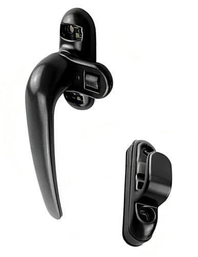 Image of AARAM Aluminium Window Handle, Pack of 1, Domal Handle for Windows & Doors, Corrosion Free, Left Side, Replacement Handle for Window & Doors (Black)