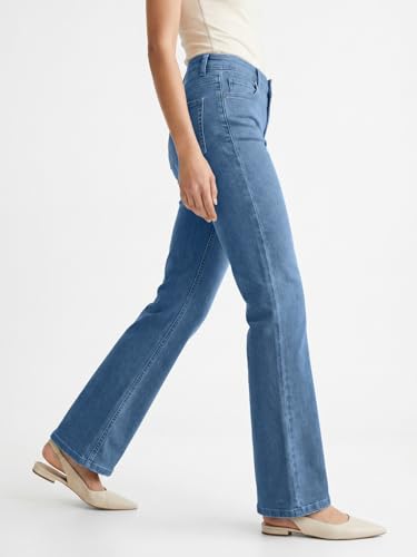 Image of Urbano Fashion Women's Mid Rise Bootcut Washed Jeans Stretchable