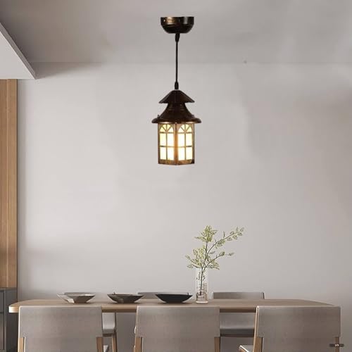 Image of GreyWings Copper Antique Hanging Light & Pendant Light for Home Iron & Glass Vintage Ceiling Lamp with Decorative (Bulb is not Included) Pack of 3