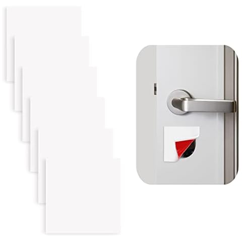 Rubber Bond Door Hole Cover Plate 6 Pack - 3"x3" Self-Adhesive Rubber Deadbolt Cover Plate - Easy to Apply Peel & Stick Rubber Hole Cover for Deadbolts, Furniture Holes - White Door Hole Filler Plate Cover