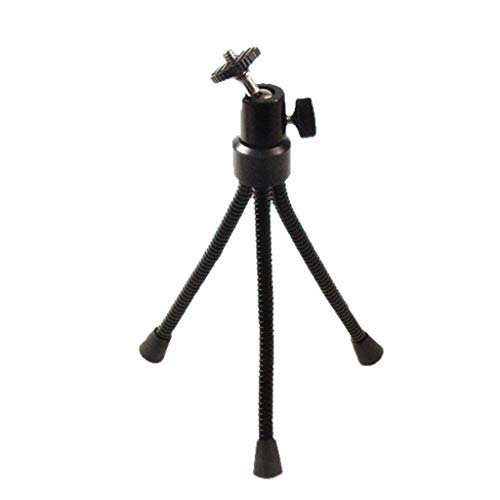 PIVFEDQX Ultrakleines Desktop-Stativ, Live-Broadcast-Angellampe Handy-Stativ - Tragbares Metallkamera-Stativ Schwarz…