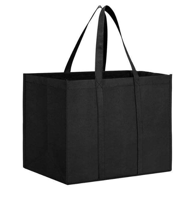 WISELIFE Reusable Grocery Shopping Bags 10 Pack Large Foldable Tote Bags Bulk Eco Produce Bags with Long Handle