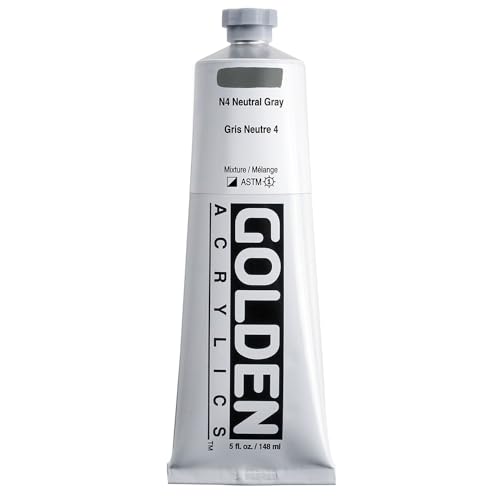 Gris constant sans dérive de couleur : Acrylique Neutral Grey No.4 Golden Heavy Body 150ml