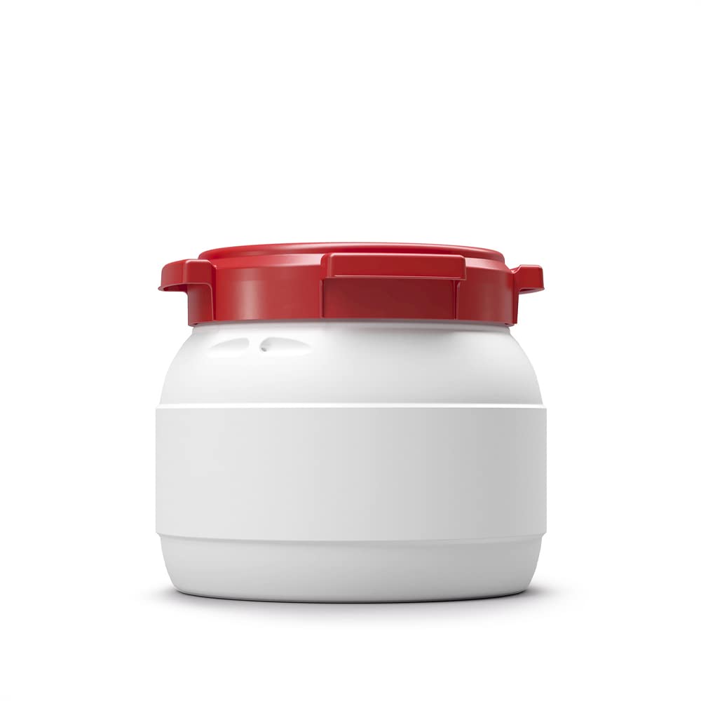 Weithalsflasche 10L ohne Griffe Weiß und Rot (CurTec) - Sunbox / 7011