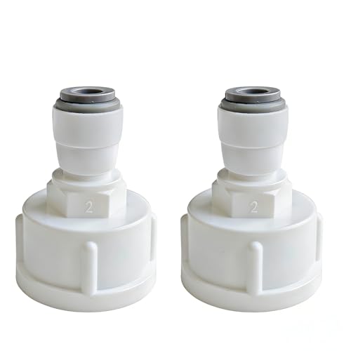 2pcs Raccord Tuyau Eau Frigo, 3/4" Femelle à 1/4" Filtre à Eau Raccord Rapide,Matériau POM Alimentaire Double Joint, Sans Fuite, Compatible avec Filtre à Eau, Purificateur, Réfrigérateur et Système d’