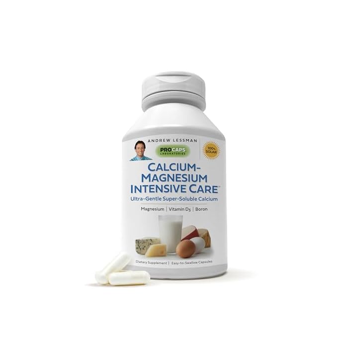 Andrew Lessman Calcium Magnesium Intensive Care 250 Capsules – Bone and Skeleton Health Essentials. Easy to Swallow Capsules with Super Soluble Fine Powder. Gentle to Even The Most Sensitive Stomachs