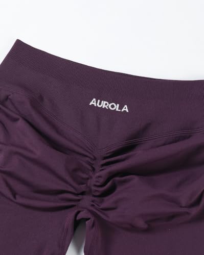 Image of AUROLA Influence Workout Shorts for Women,2.5 3.5 4.5 5.5 6.5 No Roll Up Squat Proof Scrunch Seamless Compression Gym Short