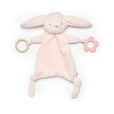 Loveys for Babies, Lovey Including Silicone Teether, Soft Bunny Stuffed Animals Security Blanket, Baby Snuggle Toy, for Newborn Boys and Girls