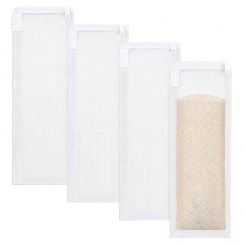 Image of Geiserailie 4 Pcs Aquarium Filter Media Bags 150 Micrometer Fine Filter Bags Mesh Reusable with Zipper for Activated Carbon Resins (3.1 x 7.9 Inch)