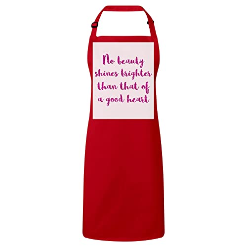 Tablier cuisine rouge étanche aux taches No Beauty Shines Brighter
