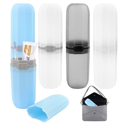 4 Piezas Estuche para Cepillo Dientes, Estuches Fundas para Cepillos,Transparente Caja de Cepillo de...