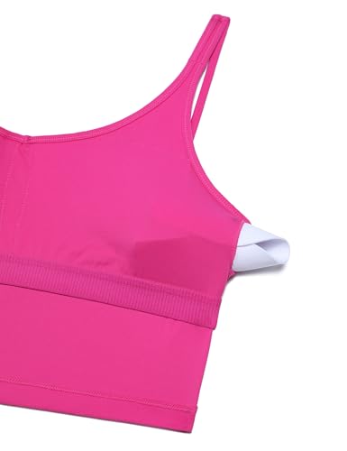 Image of CRZ YOGA Butterluxe-Light Womens V Neck Longline Sports Bra - Spaghetti Straps Workout Crop Top Padded Yoga Cami